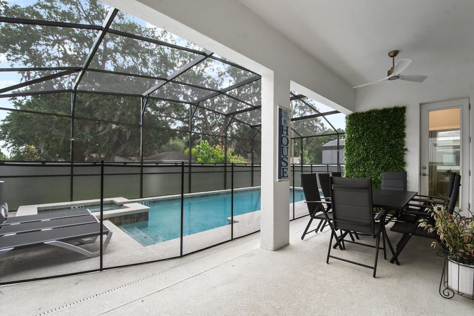 Unwind in style with a private pool, hot tub, BBQ kitchen, and ample seating—your ultimate outdoor oasis!