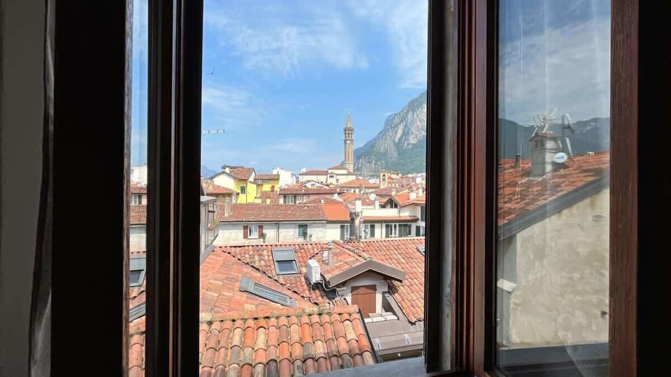 Stunning view from the window, bell tower of San Nicolò