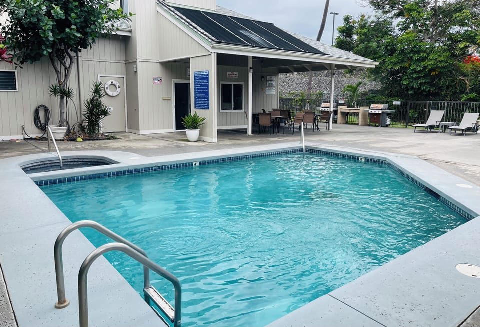 Pool and barbecue entertainment area