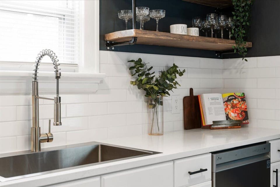 Kitchen with SS appliances, large sink, and Keurig & traditional coffee maker.