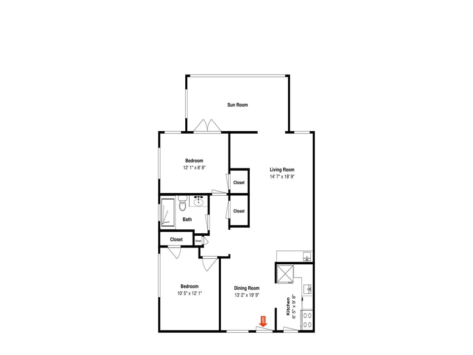 Barefoot Beach Resort B-201 - Floor Plan