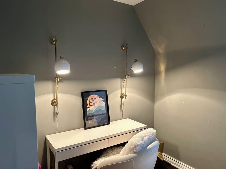 Desk in full bedroom