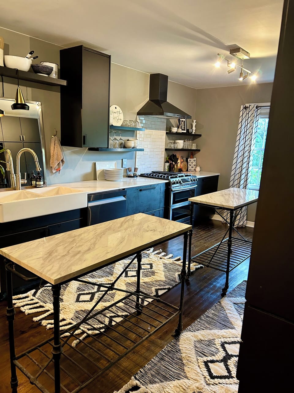 Open shelves in kitchen