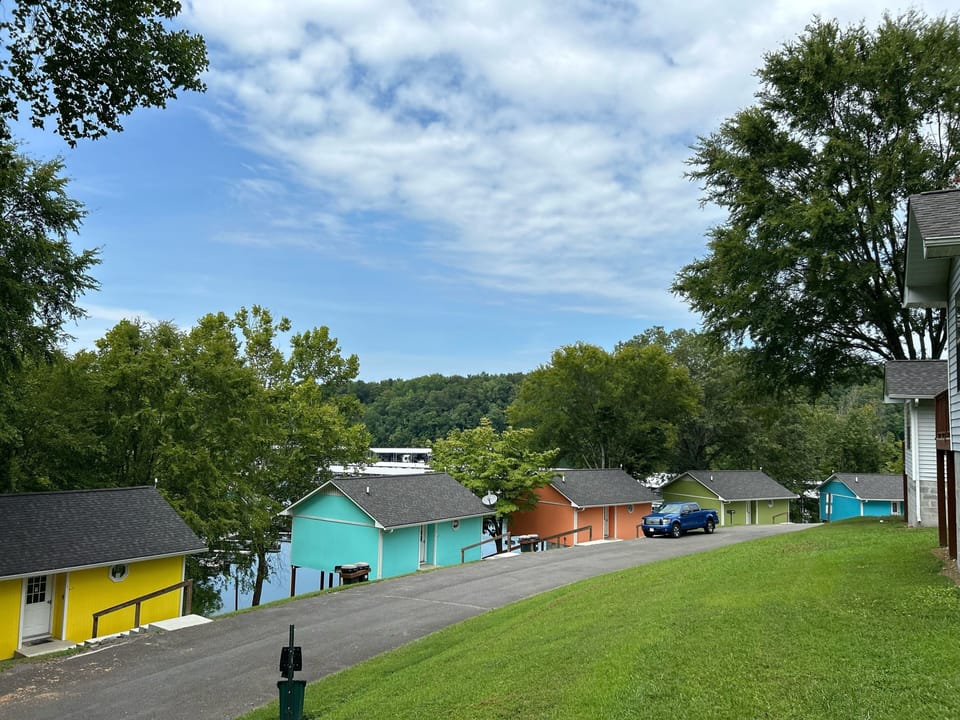Pretty cabins in a row