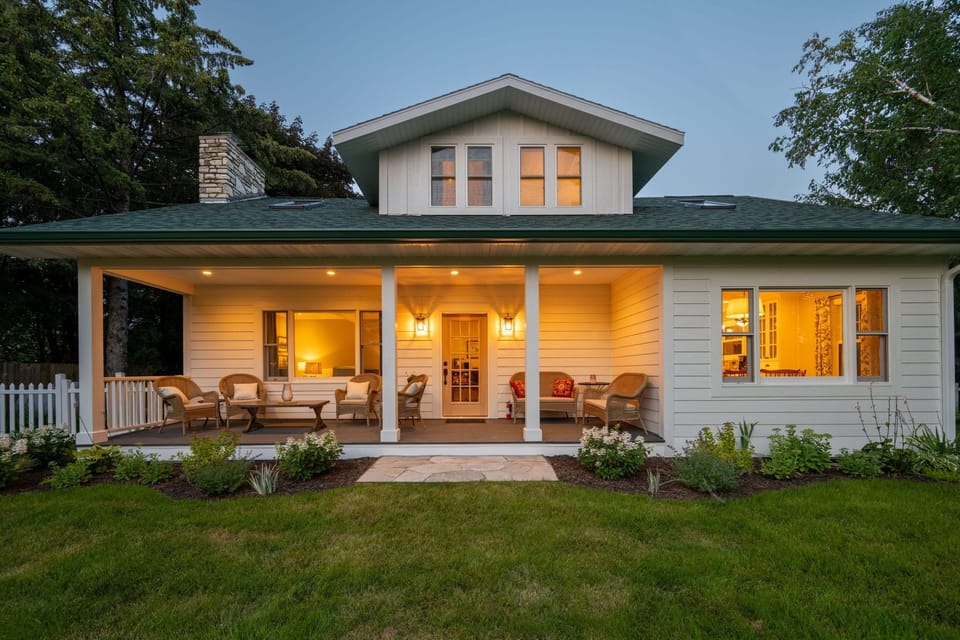 Chicory Hill is a Door County farmhouse with a game room, kids’ outdoor play area, and three ensuites.