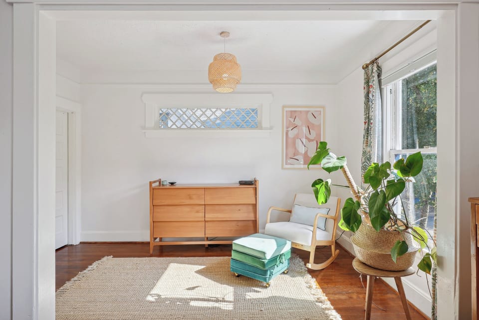 Primary bedroom with king bed