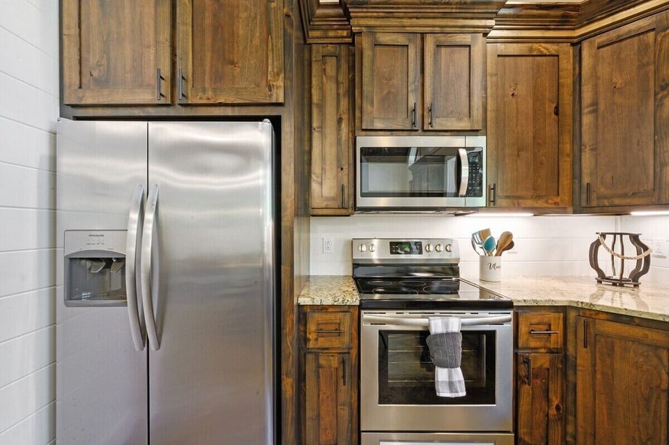 Fully stocked kitchen for preparing meals during your stay