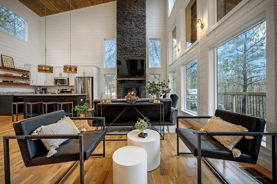 Living room offers multiple seating spaces