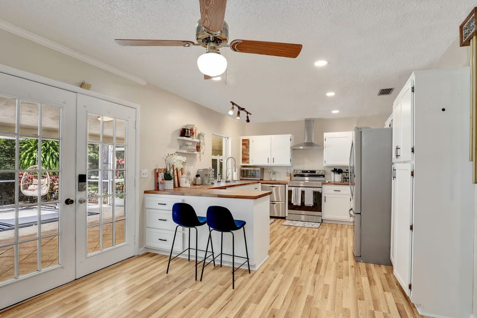 Kitchen and French Door Pool Access