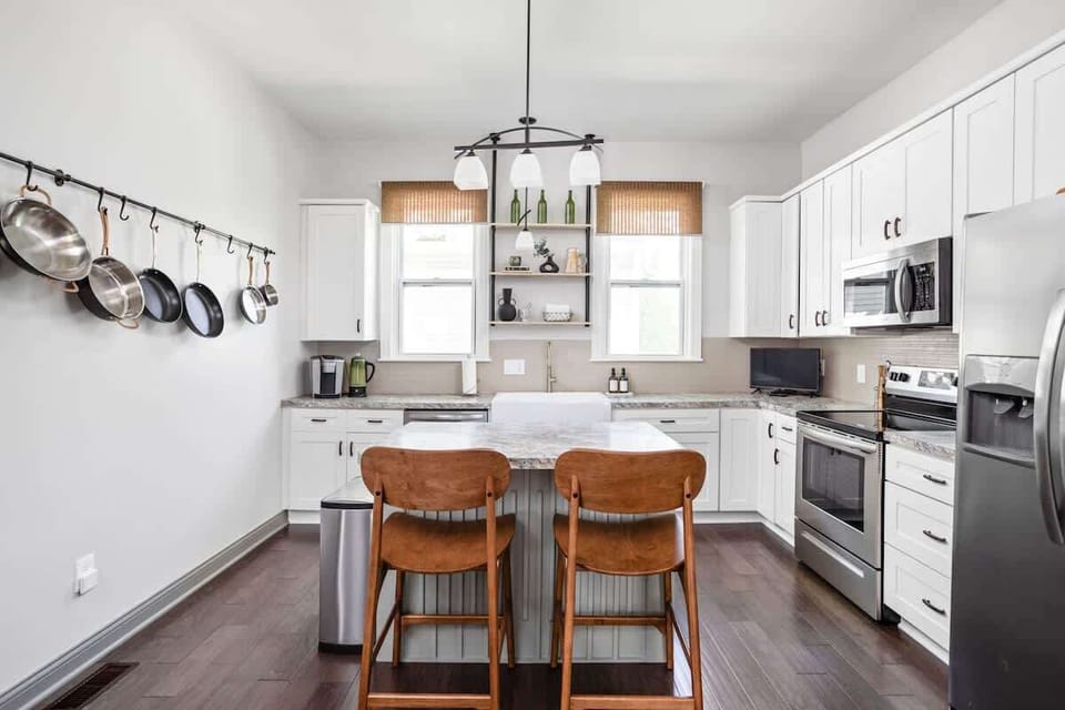 Fully functional, create your favorite meals in our updated kitchen space using modern appliances and tools.