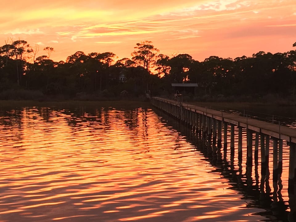 Sun setting over the Gulf