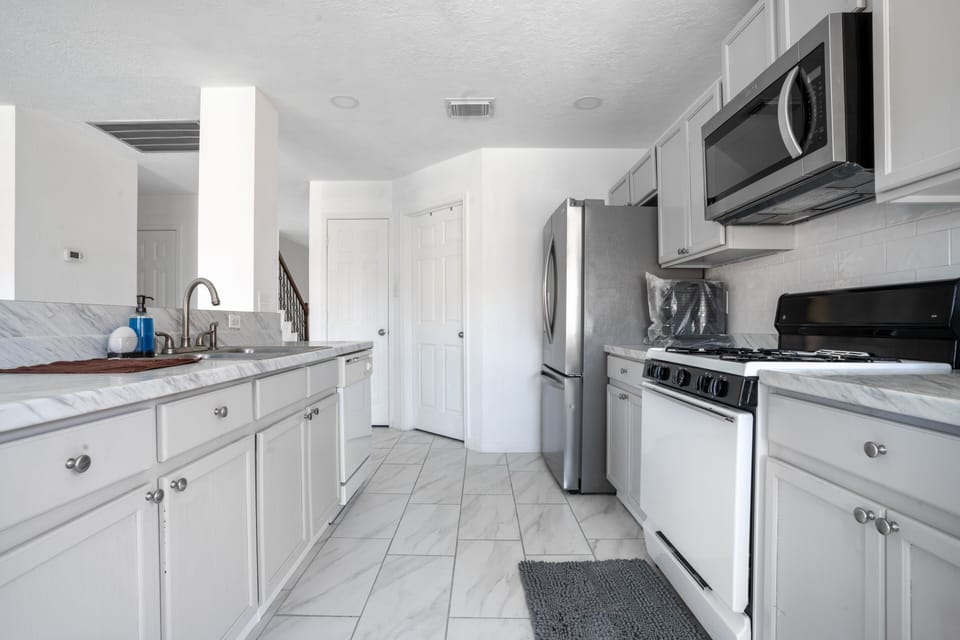 Indoors, Kitchen, Microwave, Oven, Floor