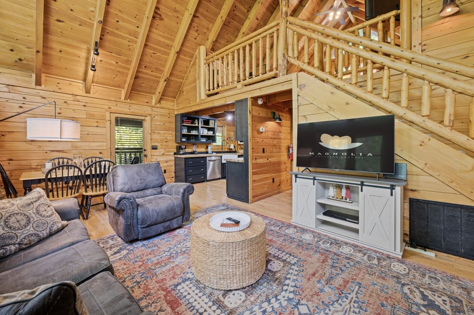 Living room with smart tv