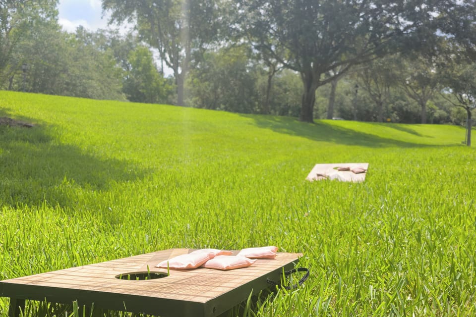 How about a cornhole tournament? This is a friends and family's favorite!