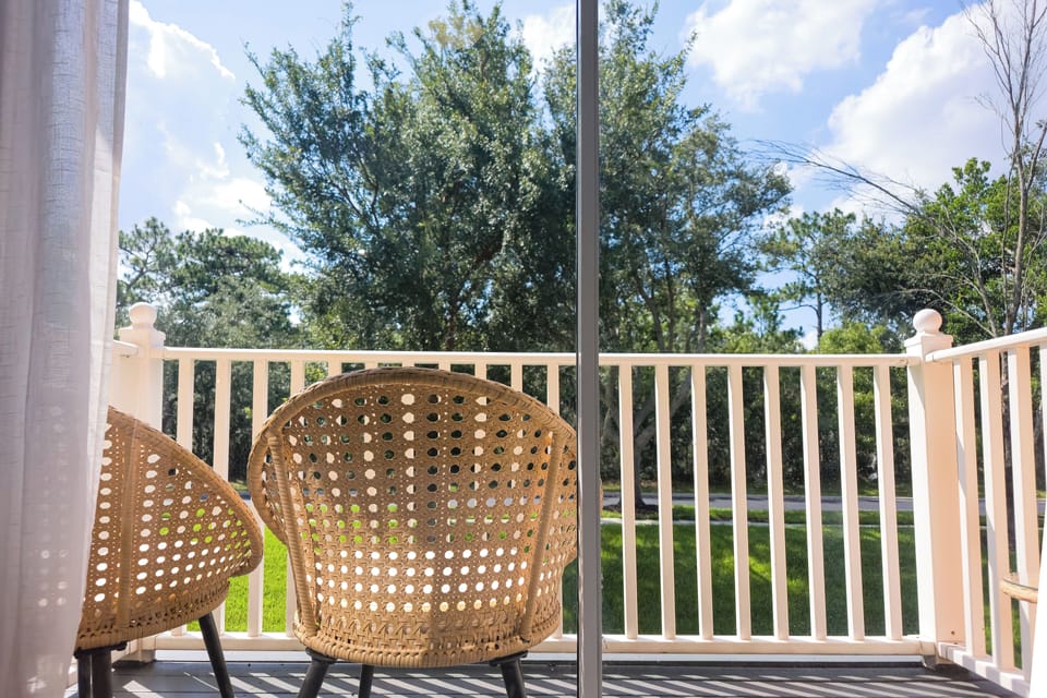 This balcony is a perfect space to relax outdoors. How about morning Yoga?