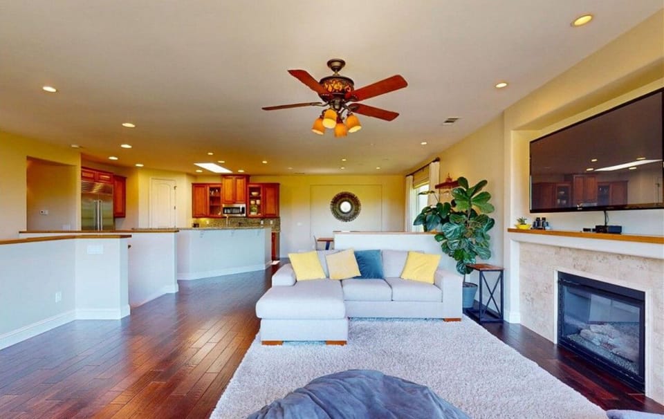 Open concept living and kitchen area designed for connection