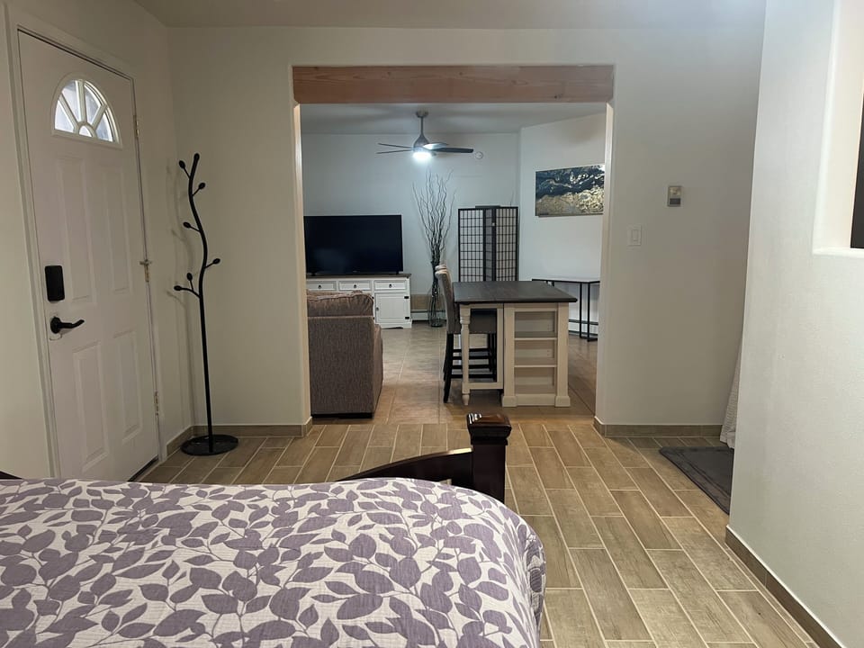 Bedroom Door to Outdoor Porch and BBQ area.