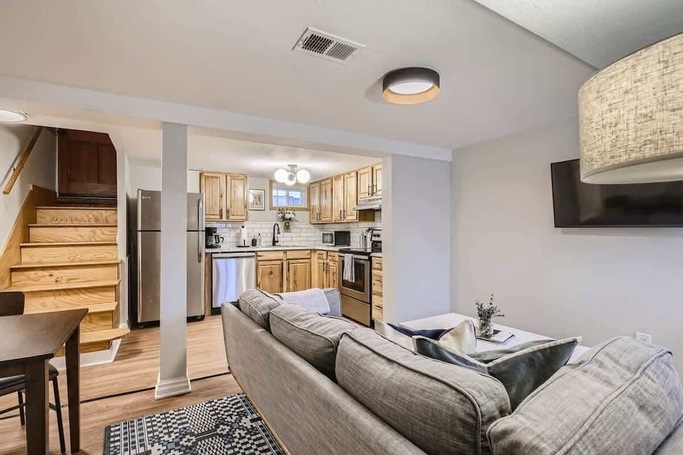 Rustic charm and modern finishes are the heart of this unit