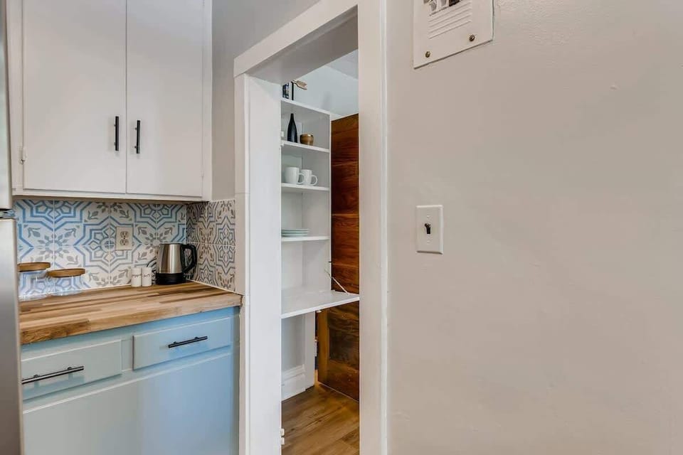 Butcher block counters add an element of historic charm