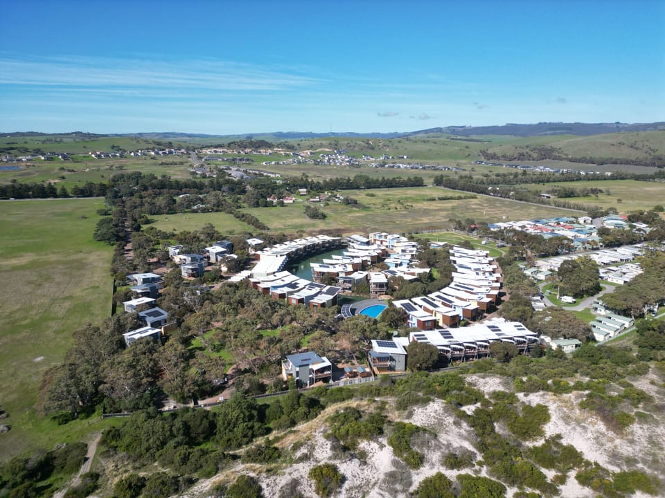 Villa 11 South Shores Resort, Normanville - aerial view of the resort village