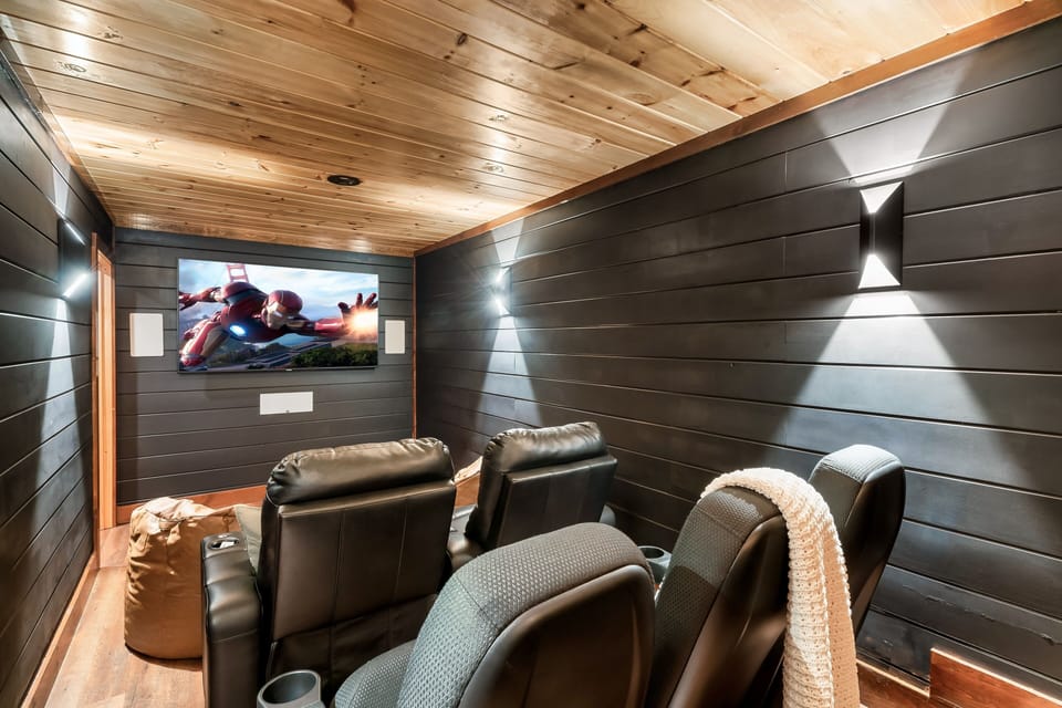 Enjoy a cinematic experience in a private theater with 9 movie chairs!