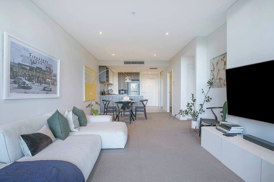 The living room is beautifully appointed as a retreat for couples or small groups.
