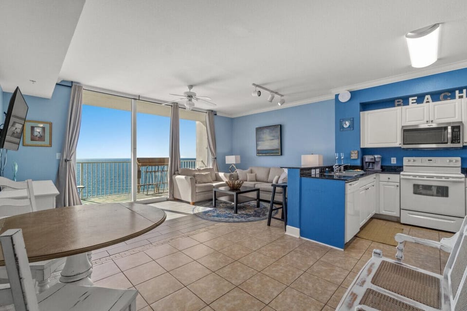 Spacious living room with a stunning view, offering the perfect setting for relaxation and comfort.