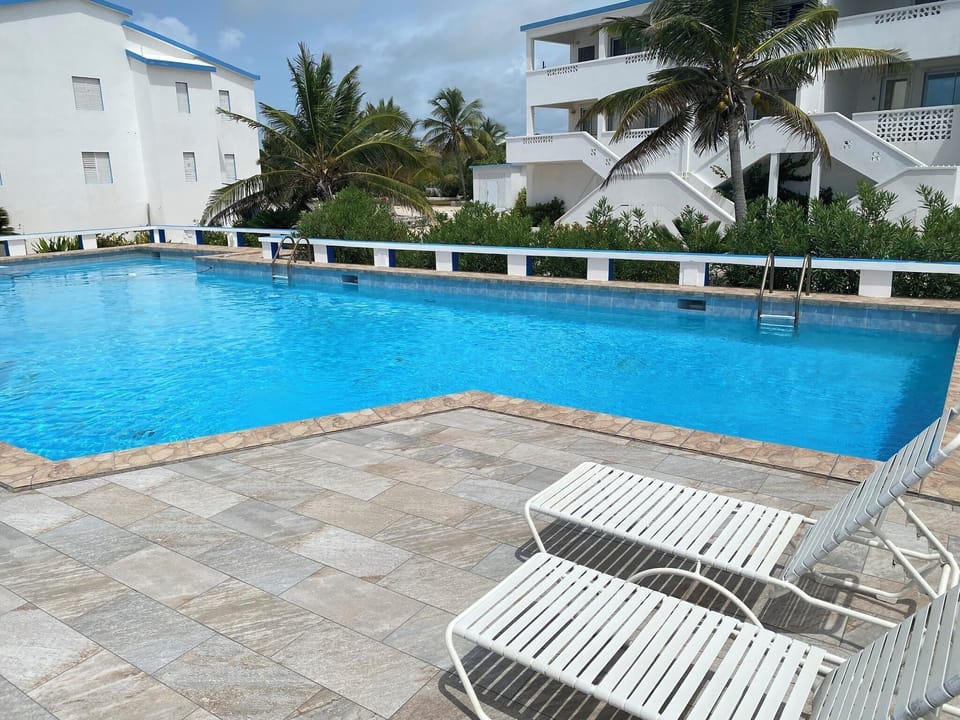 Pool Deck with chairs. 