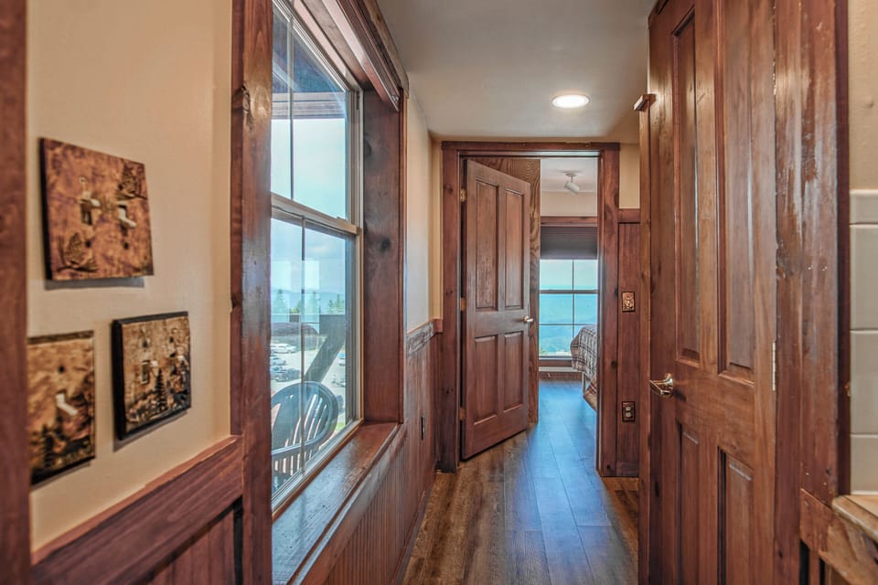 The hallway to the bedroom.
