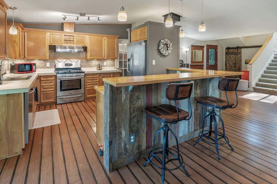 Large kitchen with updated appliances