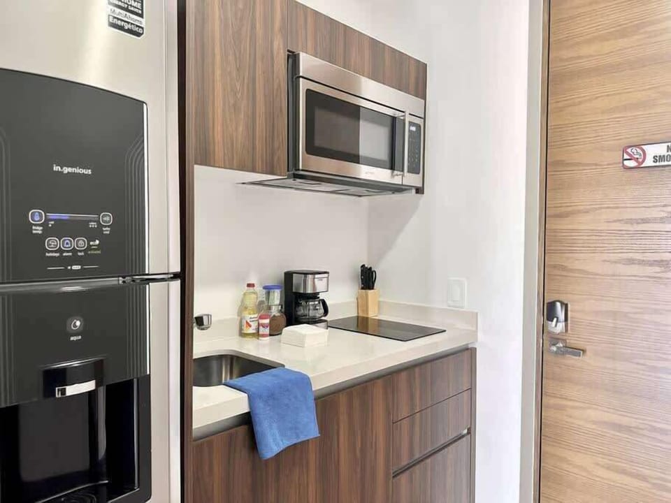 Kitchenette with microwave