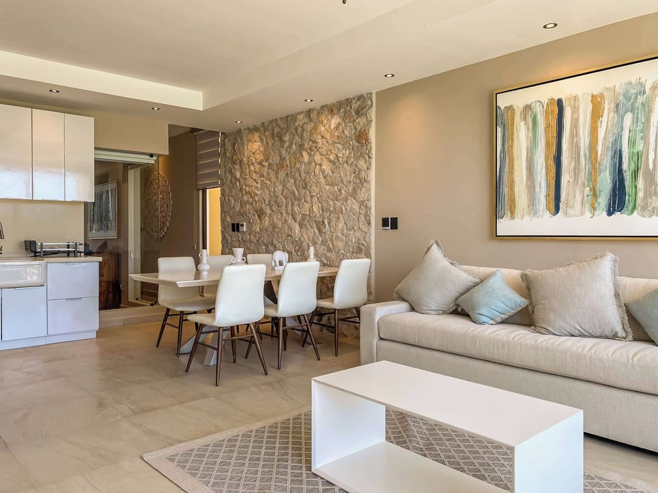 Open-plan living and dining area