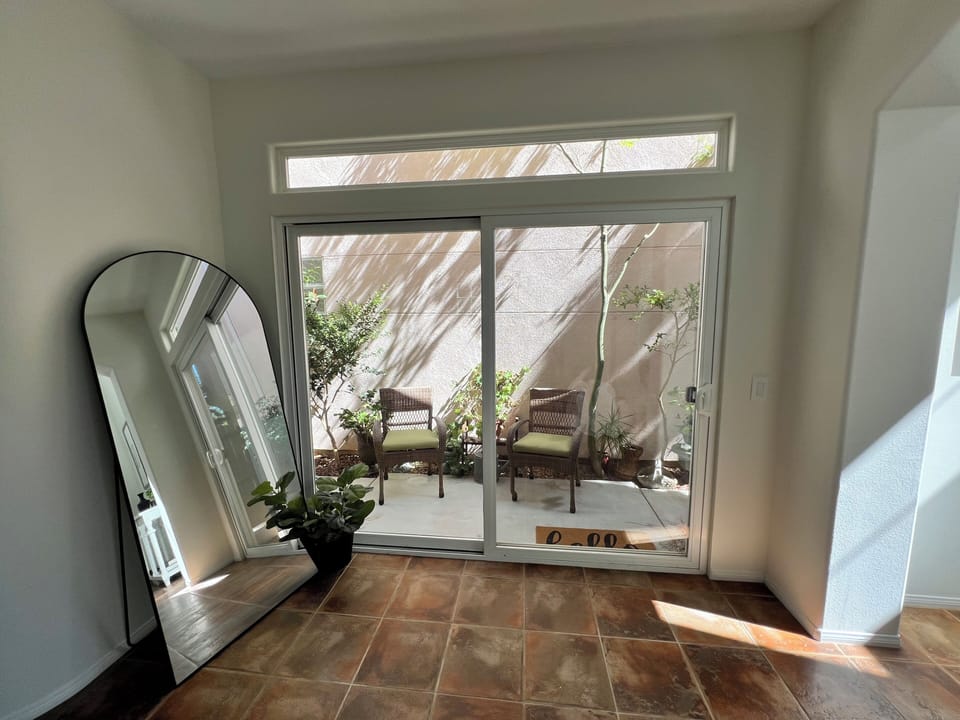 Slider towards side yard