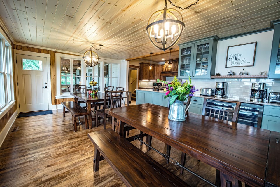 Dining Room with Beverage and Wine Frige