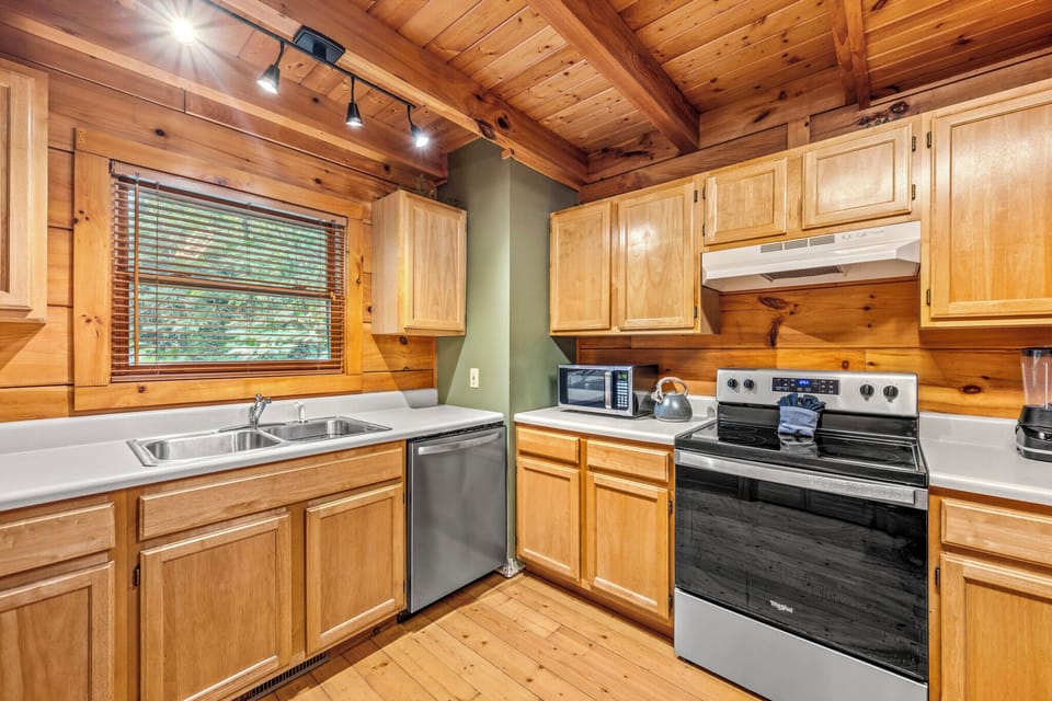 Home-cooked meals taste even better in this lovely kitchen.