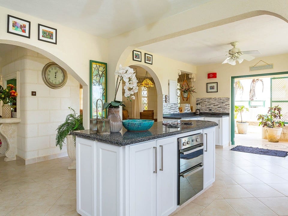 The spacious kitchen