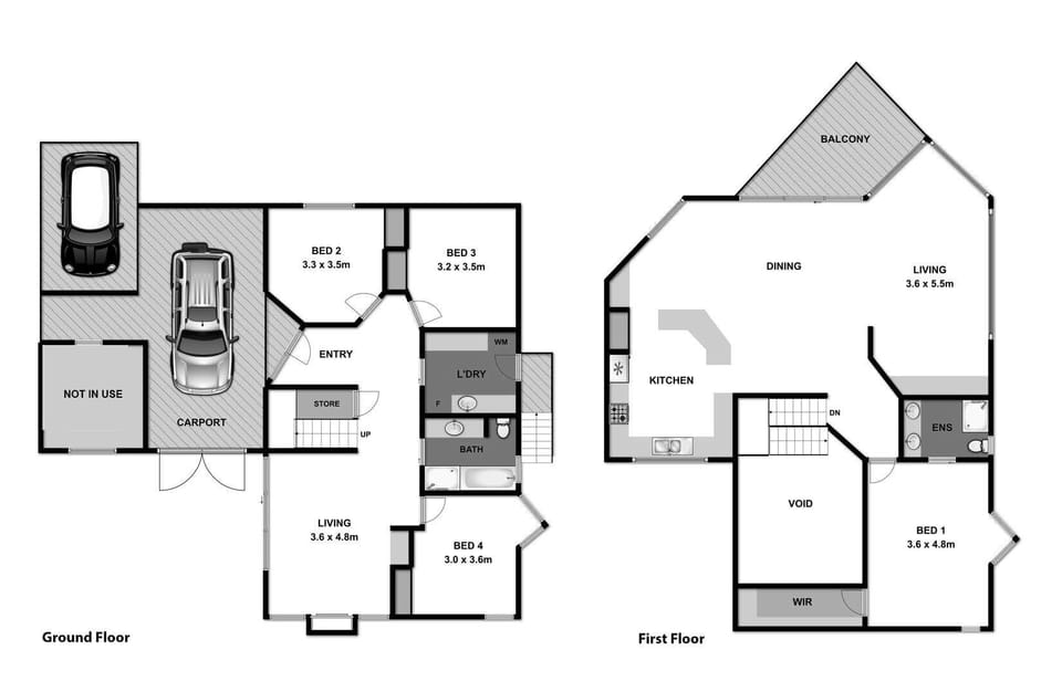 Two storey floorplan