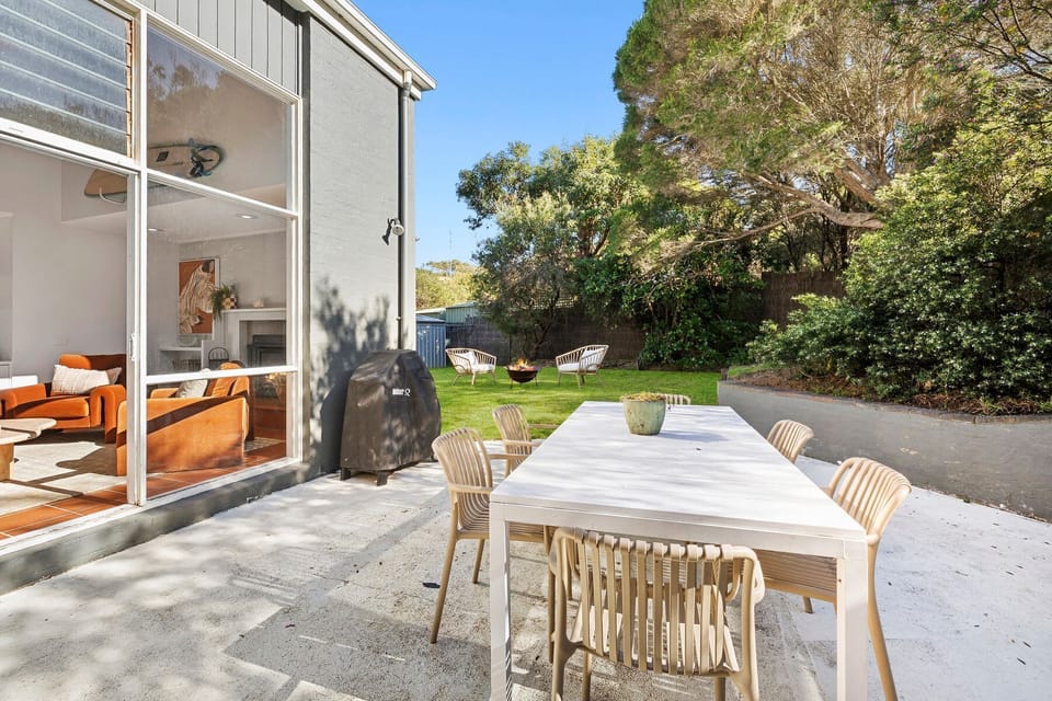 Kids can play freely in the backyard while adults unwind in style