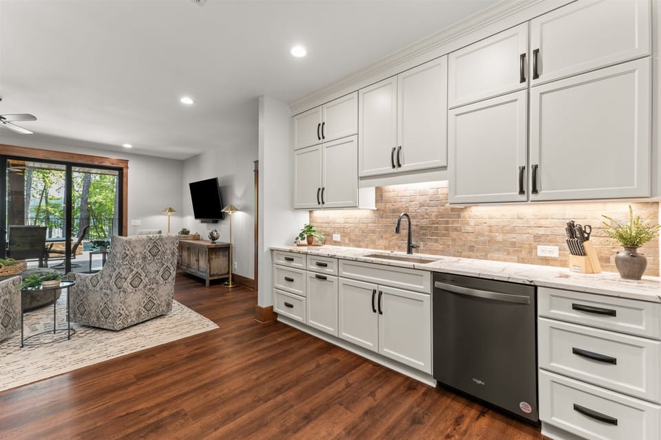 Open concept kitchen and living room
