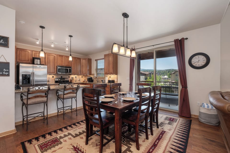 - Open concept dining space with more dining just outside