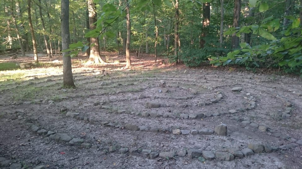 rock maze behind writer's cabin