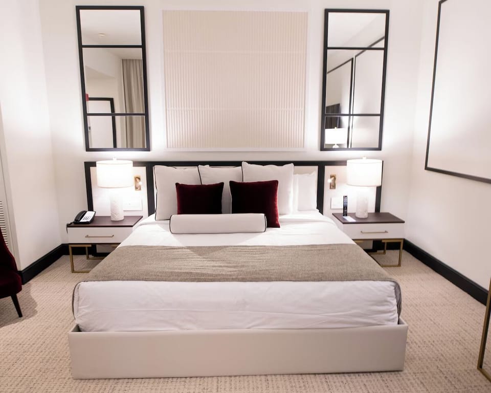 Feel instantly at home in a bright, polished bedroom.