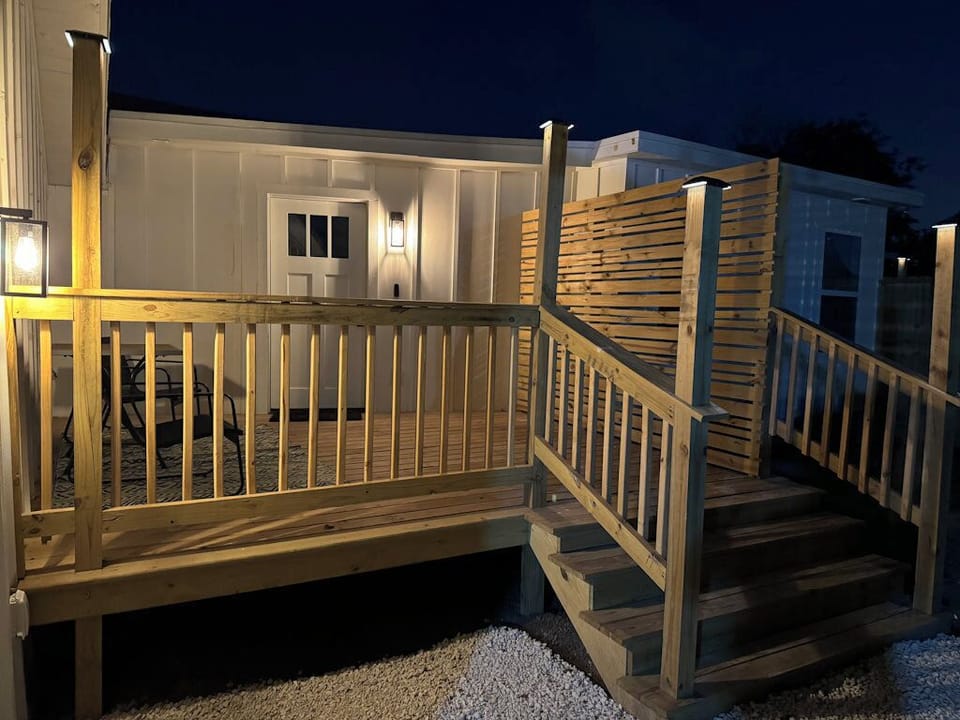 Porch at night.
