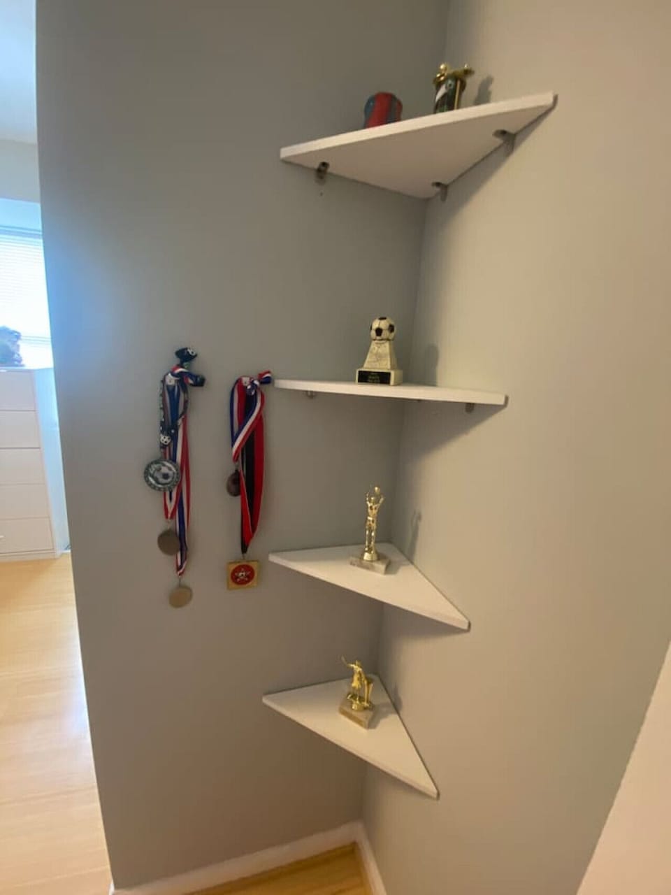 Soccer metals and trophy self