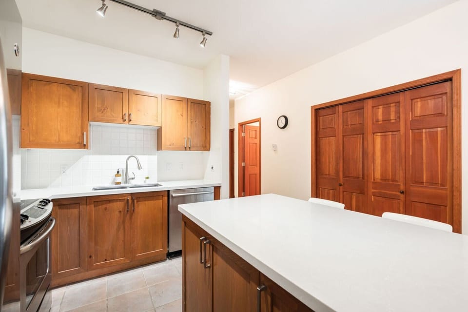 Full kitchen: Stainless steel appliances