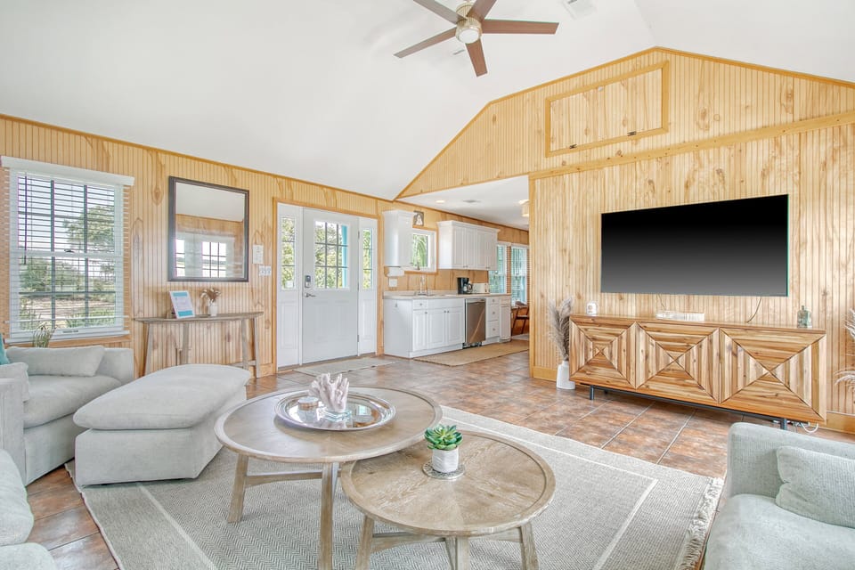 Right off of the living room is the kitchen area.