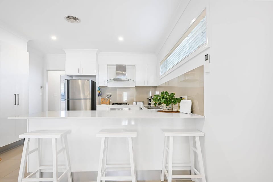 Kitchen + NESPRESSO Coffee Machine + Breakfast Bar & Stools