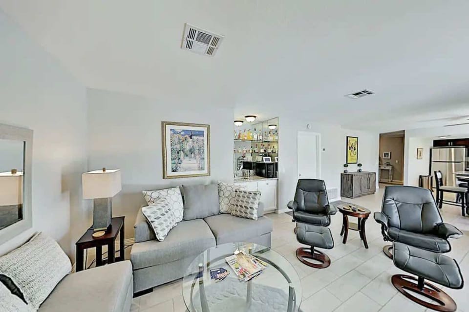 Spacious living area #2 with TV open to the kitchen