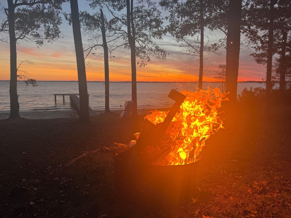 Enjoy beautiful sunsets around the fire pit. 