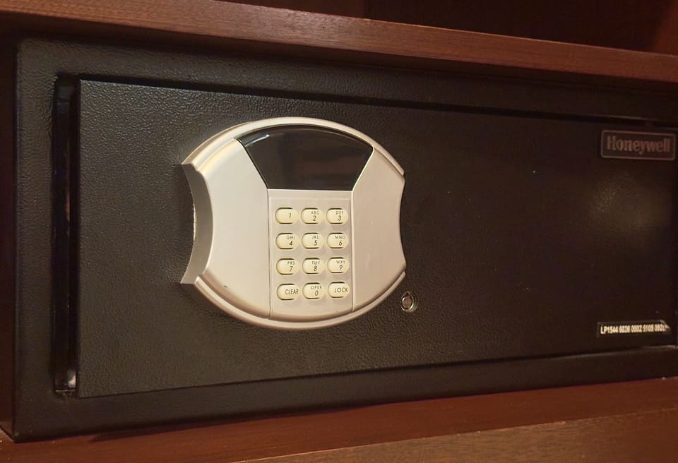 For your convenience and security, your accommodation includes a generously sized electronic safe.